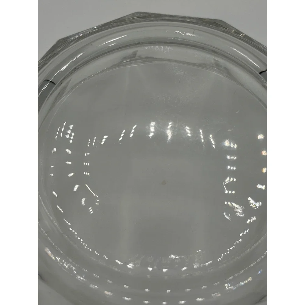 Bormioli Rocco Italy Clear Glass 12-Sided Dodecagon Paneled Serving Bowl
